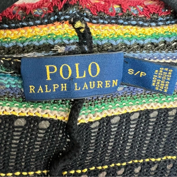 POLO Ralph Lauren Draped Cardigan Sweater Bright Serape Preppy Bohemian Small - Picture 10 of 14
